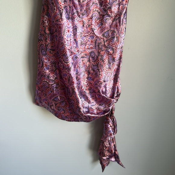 CINQ À SEPT Ryder Paisley Satin Mini Dress In Trm 2 - Picture 4 of 14